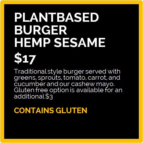 Plant Based Burger - Hemp Sesame